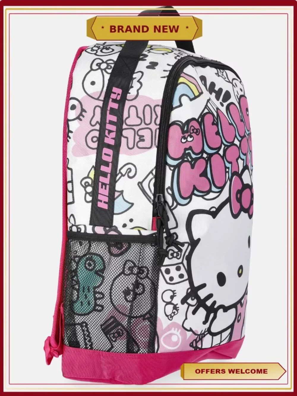 Hello Kitty Wrap Around Backpack Kids School Travel